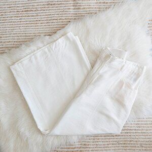 VERA WANG PANTS SZ M WHITE CULOTTE TROUSERS WIDE LEG CROPPED FLOWY